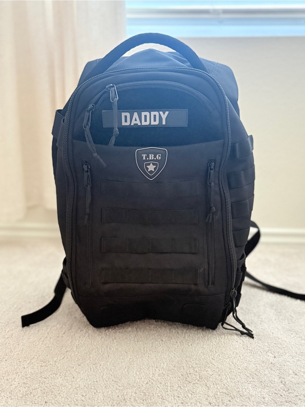 Black Tactical 'Daddy' MOLLE Backpack Daypack Diaper Bag 3.0